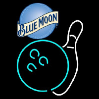 Blue Moon Bowling White Beer Sign Neonskylt