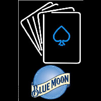 Blue Moon Cards Beer Sign Neonskylt