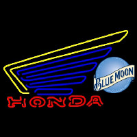 Blue Moon Honda Motorcycles Gold Wing Beer Sign Neonskylt