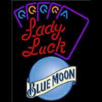 Blue Moon Lady Luck Series Beer Sign Neonskylt