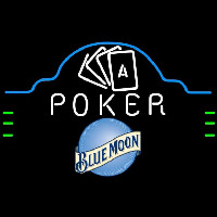 Blue Moon Poker Ace Cards Beer Sign Neonskylt