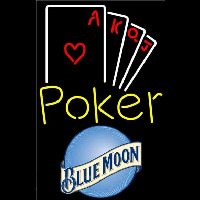 Blue Moon Poker Ace Series Beer Sign Neonskylt
