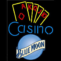 Blue Moon Poker Casino Ace Series Beer Sign Neonskylt