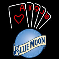 Blue Moon Poker Series Beer Sign Neonskylt