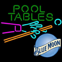 Blue Moon Pool Tables Billiards Beer Neonskylt