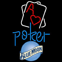 Blue Moon Rectangular Black Hear Ace Beer Sign Neonskylt