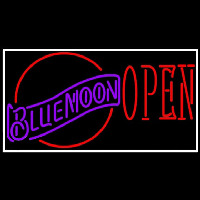 Blue Moon Red Open Beer Sign Neonskylt