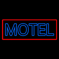 Blue Motel Double Stroke And Red Border Neonskylt