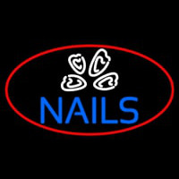 Blue Nails Logo Neonskylt