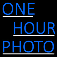 Blue One Hour Photo With Line Neonskylt
