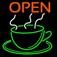 Blue Open Coffee Cup Neonskylt