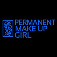Blue Permanent Makeup Girl Neonskylt