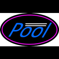 Blue Pool Oval With Pink Border Neonskylt