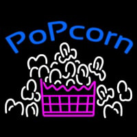 Blue Popcorn Logo Neonskylt