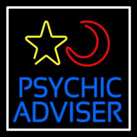 Blue Psychic Advisor With Logo White Border Neonskylt