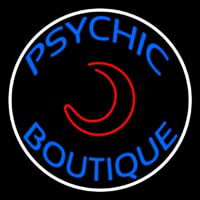 Blue Psychic Boutique White Border Neonskylt
