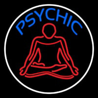 Blue Psychic Logo With Border Neonskylt