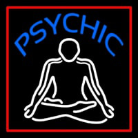 Blue Psychic Logo With Red Border Neonskylt