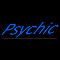 Blue Psychic White Line Neonskylt