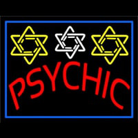 Blue Psychic With Stars Neonskylt