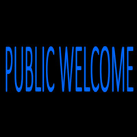 Blue Public Welcome Neonskylt