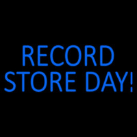 Blue Record Store Day Block Neonskylt
