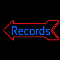 Blue Records In Cursive 1 Neonskylt