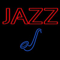 Blue Sa ophone Red Jazz Block Neonskylt