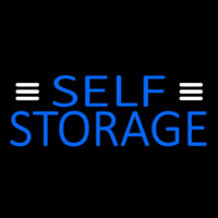 Blue Self Storage With White Line Neonskylt