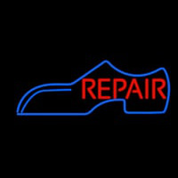 Blue Shoe Logo Red Repair Neonskylt