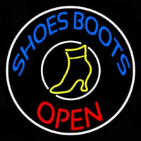 Blue Shoes Boots Open Neonskylt