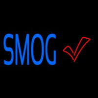 Blue Smog Check With Logo Neonskylt