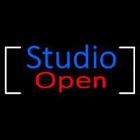 Blue Studio Red Open Border Neonskylt