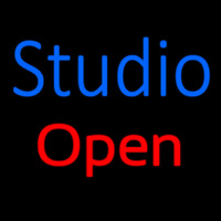 Blue Studio Red Open Neonskylt