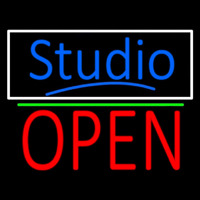 Blue Studio With Open 1 Neonskylt