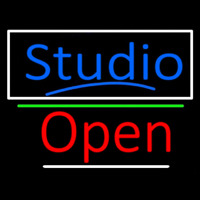 Blue Studio With Open 3 Neonskylt