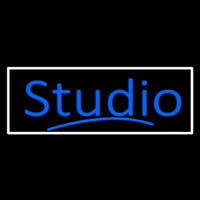 Blue Studio With White Border Neonskylt