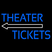 Blue Theatre Tickets With Arrow Neonskylt