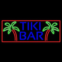 Blue Tiki Bar Palm Tree With Red Border Real Neon Glass Tube Neonskylt