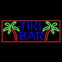 Blue Tiki Bar Palm Tree With Red Border Real Neon Glass Tube Neonskylt
