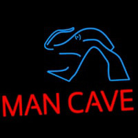 Blue Waves Red Man Cave Neonskylt