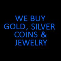 Blue We Buy Gold Silver Coins And Jewelry Neonskylt