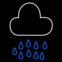 Blue White Cloud Raindrops Series Neonskylt