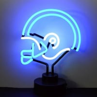 Blue White Football Helmet Desktop Neonskylt