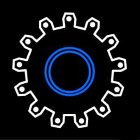 Blue White Gear Series Neonskylt