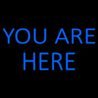 Blue You Are Here Check In Neonskylt