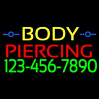 Body Piercing With Phone Number Neonskylt