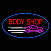 Body Shop Blue Oval Neonskylt