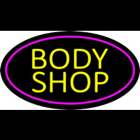 Body Shop Purple Oval Neonskylt