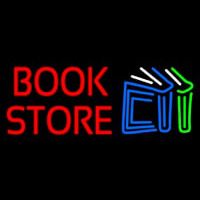 Book Store With Book Logo Neonskylt